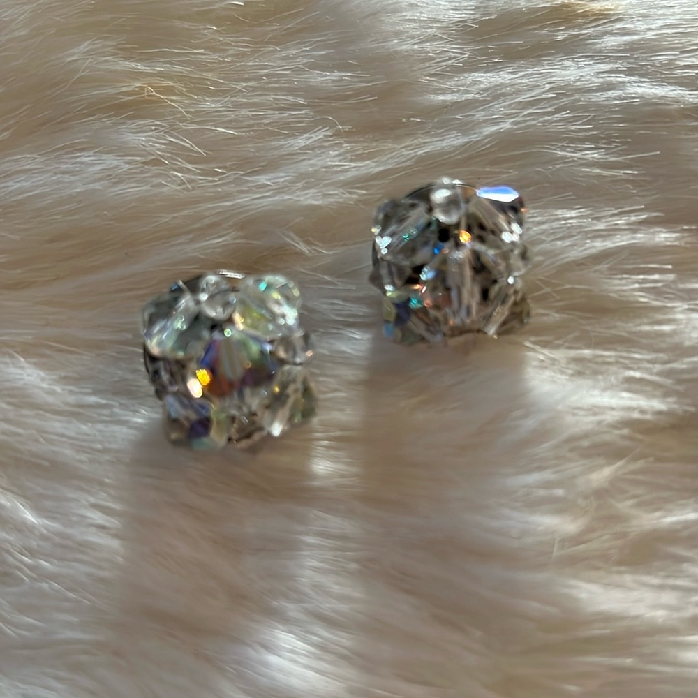 Vintage Crystal Quartz Earrings clip on